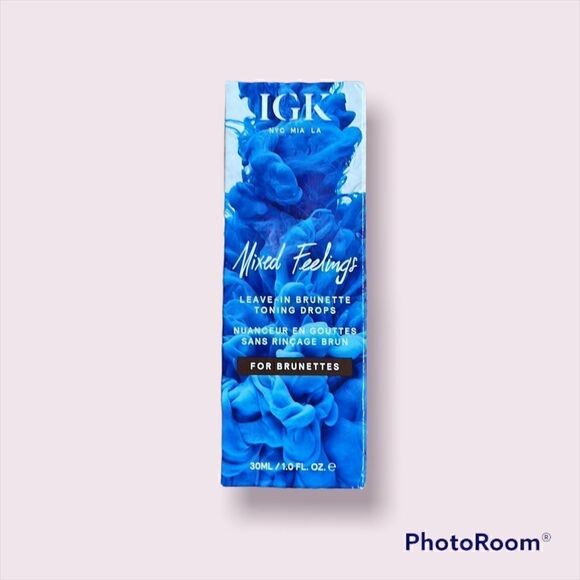 IGK MIXED FEELINGS BRUNETTE blue pigment toning drops brand new in box - Picture 2 of 9